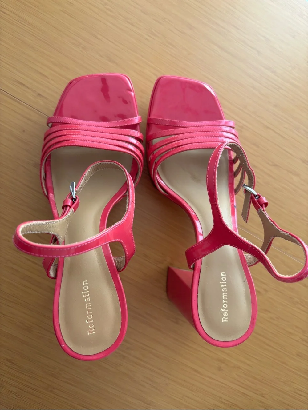 Reformation Molly Platform Sandal Pink Size 10 Strappy 70s